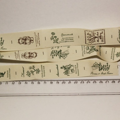 Лента от Thailand - Lovely Bear Print Cotton Ribbon Label String, 1 метр
