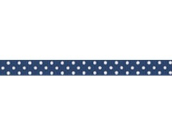 Лента в горошек BoBunny - Dark Denim Double Dot, ширина 1 см, длина 90 см