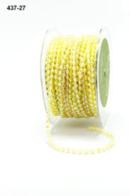 Нить с бусинкам от May Arts - String Beads - Yellow, 4 мм, цвет желтый, длина 90 см