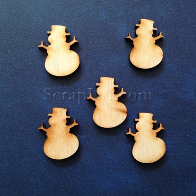 Деревянная фигурка WOOD-022 - Снеговик, 1 штука