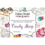 Набор открыток для раскрашивания аква чернилами, акварелью Candy shop, ТМ Фабрика Декору