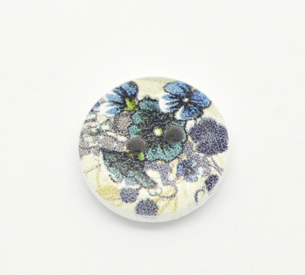 Деревянная пуговица Multicolor Flower B17608, диаметр 15 мм, 1 шт.