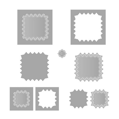 ЦЕНА СНИЖЕНА! Лезвие Tonic Studios - Simplicity Verso – Gothic Border Square Die Set, 5 штук
