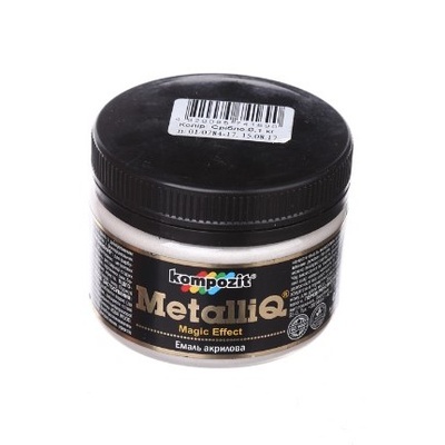 Эмаль акриловая METALLIQ Kompozit серебро, 100 г