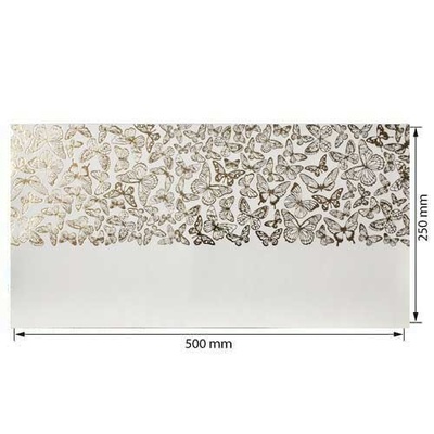 Отрез кожзама с тиснением  золотой фольгой Golden Butterflies White 50 х 25 см, ТМ Фабрика Декора