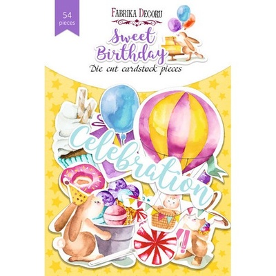 Набор высечек, коллекция Sweet birthday 54шт,ТМ Фабрика Декора