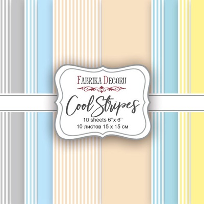 Набор скрапбумаги Cool Stripes, 15х15 см, Фабрика Декору