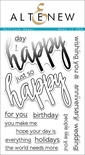 Набор штампов от Altenew - Halftone Happy - Надписи "Happy"