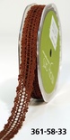 Вязаное кружево Brown, ширина 1,6см, длина 90 см, цвет коричневый