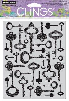 Резиновый штамп Hero Arts - Fancy Keys, c оснасткой