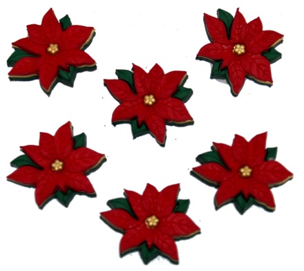 Набор декоративных пуговиц Dress It Up - Red Poinsettias