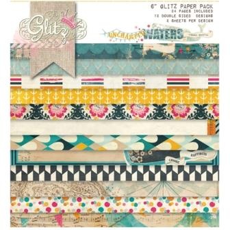 Набор бумаги от Glitz Design - Uncharted Waters - 15х15 см