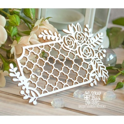 Чипборд ScrapBox - Ажурная решетка с цветами Hb-034