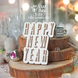 Деревянная фишка ScrapBox - Happy New Year Fl-006