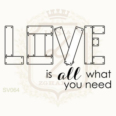 Акриловый штамп Lesia Zgharda SV064 LOVE IS ALL, 5.3х3.2 см.