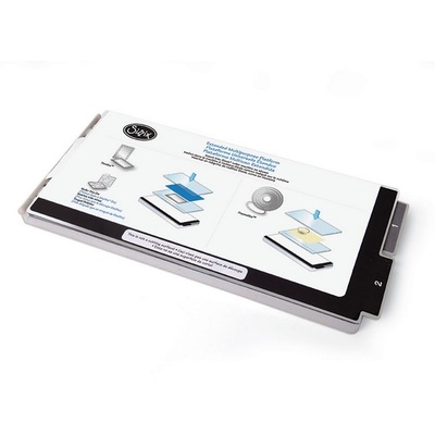 Машинка для вырубки и тиснения Sizzix Big Shot Machine White & Gray, бело-серая (с платформой и пластинами, набором кардстока и отрезом ткани MLH), стартовый набор 