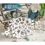 Чипборд ScrapBox - Часы с шестеренками и растительным мотивам Ht-075