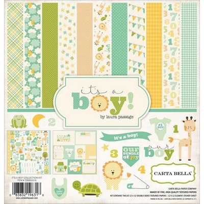 Набор скрапбумаги и декора Carta Bella - It's a Boy Collection Kit, 30х30 см