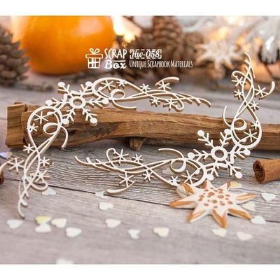 Чипборд ScrapBox - Уголки с морозным узором 2шт Hw-058