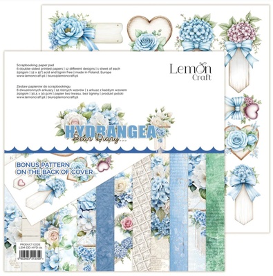 Набір паперу для скрапбукінгу Lemoncraft - Dear Diary - Hydrangea, 30х30 см