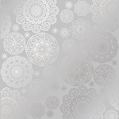 Аркуш одностороннього паперу зі срібним тисненням, дизайн Silver Napkins Gray, 30,5см х 30,5см, ТМ Фабрика Декору