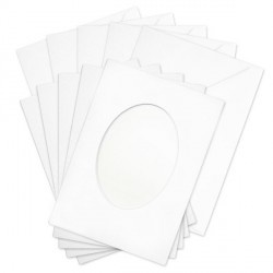 Заготовка для открытки с конвертом от Flower Soft - Овал (с овальным отверстием), 1 шт.