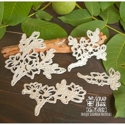 Ножи для вырубки Набор магнолии (4 элемента) Cu-F-002, TM ScrapBox