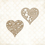 Чипборд Blue Fern Studios - Floral Hearts