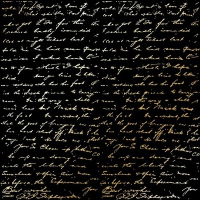 Лист односторонней бумаги с фольгированием Golden Text Black 30,5х30,5 см, ТМ Фабрика Декора