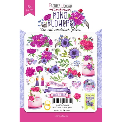Набор высечек, коллекция Mind flowers, 64шт, ТМ Фабрика Декору