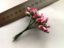 Бутончики розочек, диаметр бутончика 7 мм, цвет розовый,  20 шт.