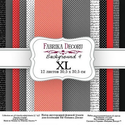 Набор скрапбумаги - Backgrounds 4 XL, 30x30 см, ТМ Фабрика Декора