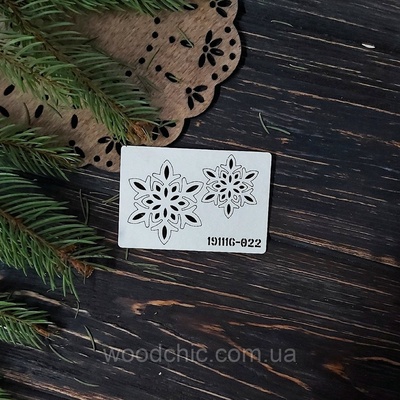 Чипборд набор Снежинки 22 от WOODchic, 4х4 см 3х3 см