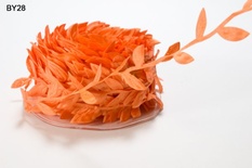 Лента LEAVES, цвет ORANGE, 90см  (дина листика 12 мм)