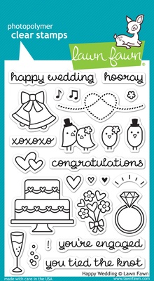 Штампы и ножи от Lawn Fawn - Happy Wedding - Счастливая свадьба