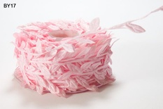 Лента LEAVES, цвет BABY PINK, 90см  (дина листика 12 мм)