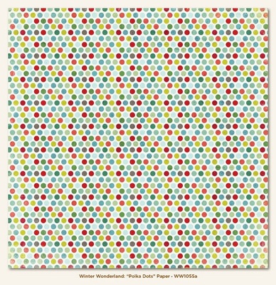 Лист скрапбумаги My Mind's Eye -  Polka Dots, 30х30 см, двусторонняя