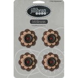 Набор цветов из фетра Jillibean Soup - Felt Blossoms - Brown