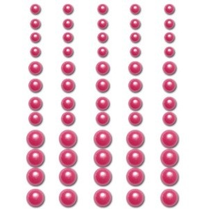 Половинки жемчужин на клеевой основе Queen & Co - Pearls Pretty Pink, 60 штук