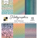 Набор кардстока DCWV Holographics, 15х15 см, 18 листов, гологафический металлик