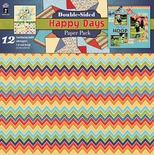 Набор двусторонней скрапбумаги HOTP - Happy Days Paper Pack, 12 листов, размер 30х30 см