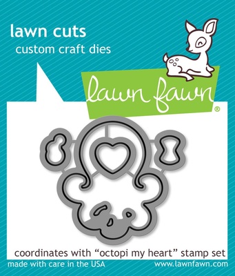 Штампы + ножи от Lawn Fawn - Octopi My Heart, 10 шт. + 4 шт.