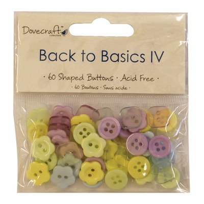 Набор пуговиц от Dovecraft - Back to Basics IV, 60 шт.