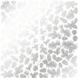 Аркуш одностороннього паперу зі срібним тисненням, дизайн Silver Pine cones White, 30,5см х 30,5см, ТМ Фабрика Декору