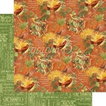 ЦЕНА СНИЖЕНА! Лист бумаги Graphic 45 - Time to Flourish - November Flourish, размер 30х30 см, двусторонняя