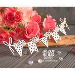 Чипборд ScrapBox - гирлянда из флажков с розами Hw-064