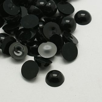 Полусферы на плоской основе Black, 14x6.5мм, цвет черный, 10 шт.
