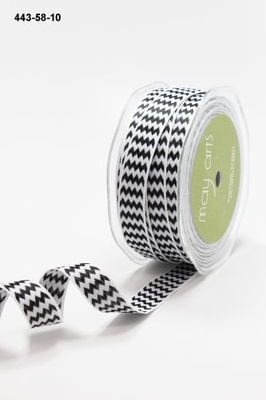 Лента Black/White, цвет белый/черный, ширина 1,6 см, длина 90 см