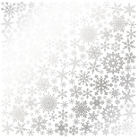 Лист односторонней бумаги с фольгированием Silver Snowflakes White, ТМ Fabrika Decoru