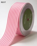 Лента  PINK/WHITE STRIPES, цвет розовый/белый, RG-5-17, ширина 3,8см, длина 90 см